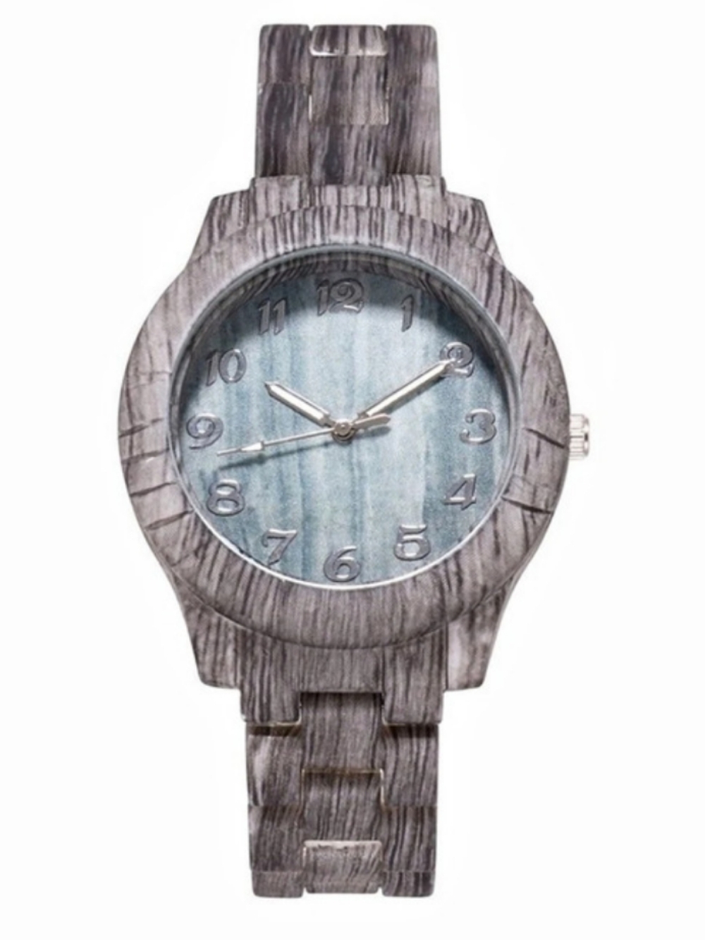 NWOT Imitation Wood-Grain Watch in Gray & Blue.